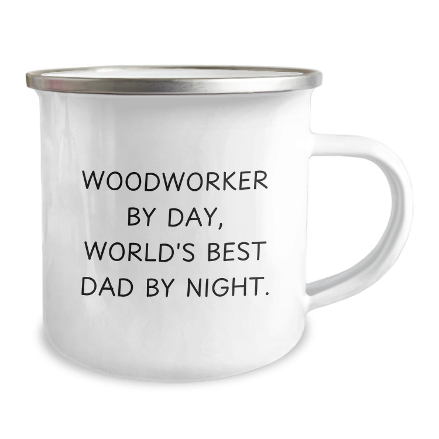 Woodworker Gifts, Funny Quote, Camping Mug - 'Woodworker By Day, World's Best Dad By Night.' for Birthday - Gifts from Men to Woodworker - The Buy Boom