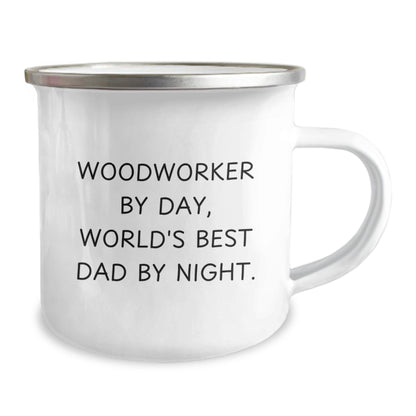 Woodworker Gifts, Funny Quote, Camping Mug - 'Woodworker By Day, World's Best Dad By Night.' for Birthday - Gifts from Men to Woodworker - The Buy Boom
