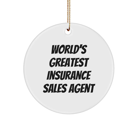World's Greatest Insurance Sales Agent Circle Ornament, Christmas Unique Gifts from Friends to Insurance Sales Agent - The Buy Boom