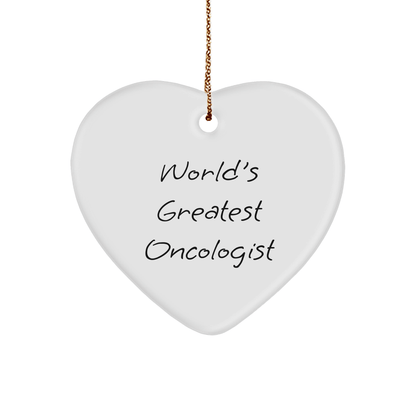 World's Greatest Oncologist Heart Ornament, Gifts from Family to Oncologist, Unique Christmas Unique Gifts for Men, Inspirational Quote, 2.75" Tall - The Buy Boom