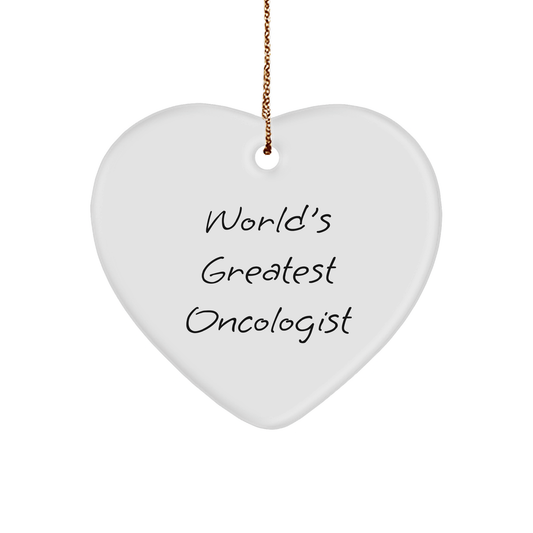 World's Greatest Oncologist Heart Ornament, Gifts from Family to Oncologist, Unique Christmas Unique Gifts for Men, Inspirational Quote, 2.75" Tall - The Buy Boom