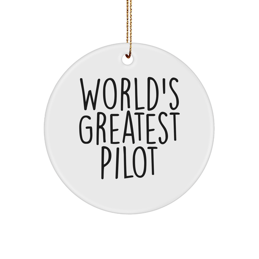 World's Greatest Pilot Circle Ornament, Gifts from Men to Pilot Friends, Unique Christmas Ornament - The Buy Boom