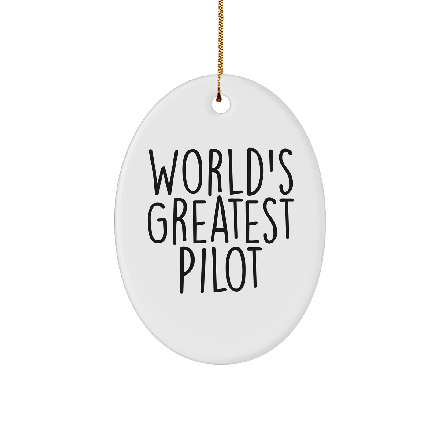 World's Greatest Pilot Gifts from Friends and Family - Unique Oval Ornament for Christmas - The Buy Boom