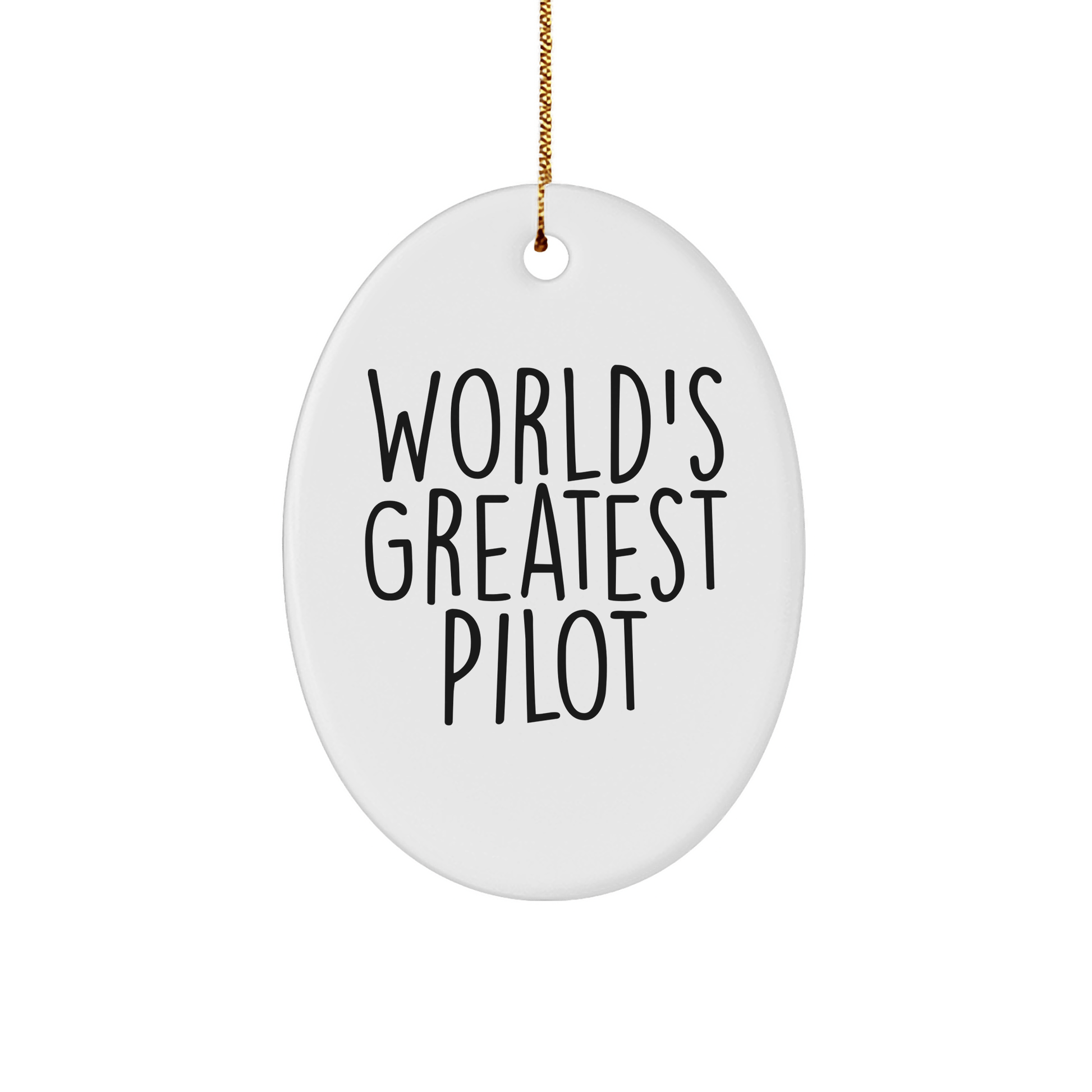 World's Greatest Pilot Gifts from Friends and Family - Unique Oval Ornament for Christmas - The Buy Boom