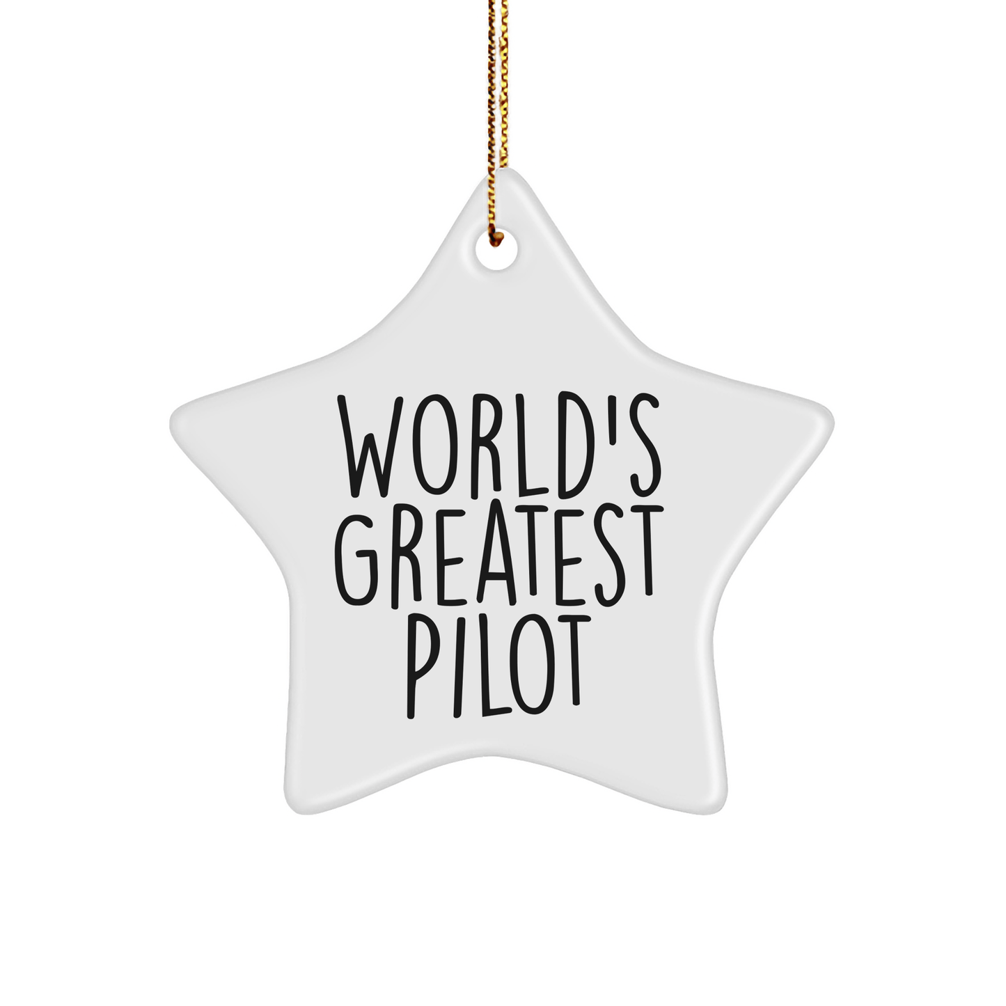 World's Greatest Pilot Star Ornament, Funny Pilot Gifts from Friends, Christmas Unique Pilot Star Ornaments for Men, Pilot Gifts for Friends, Pilot Star Ornament with Quote - The Buy Boom