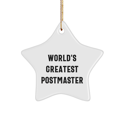 World's Greatest Postmaster Star Ornament, Funny Quote Gifts from Family for Christmas - The Buy Boom