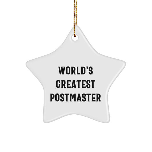 World's Greatest Postmaster Star Ornament, Funny Quote Gifts from Family for Christmas - The Buy Boom