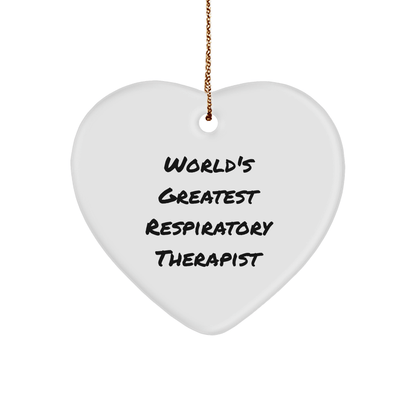 World's Greatest Respiratory Therapist Funny Heart Ornament for Christmas Unique Gifts from Family and Friends to Respiratory Therapist - The Buy Boom
