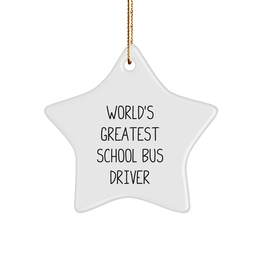 World's Greatest School Bus Driver Star Ornament, Funny Gift for School Bus Drivers, Gifts from Friends, Coworkers, Family for Christmas - The Buy Boom