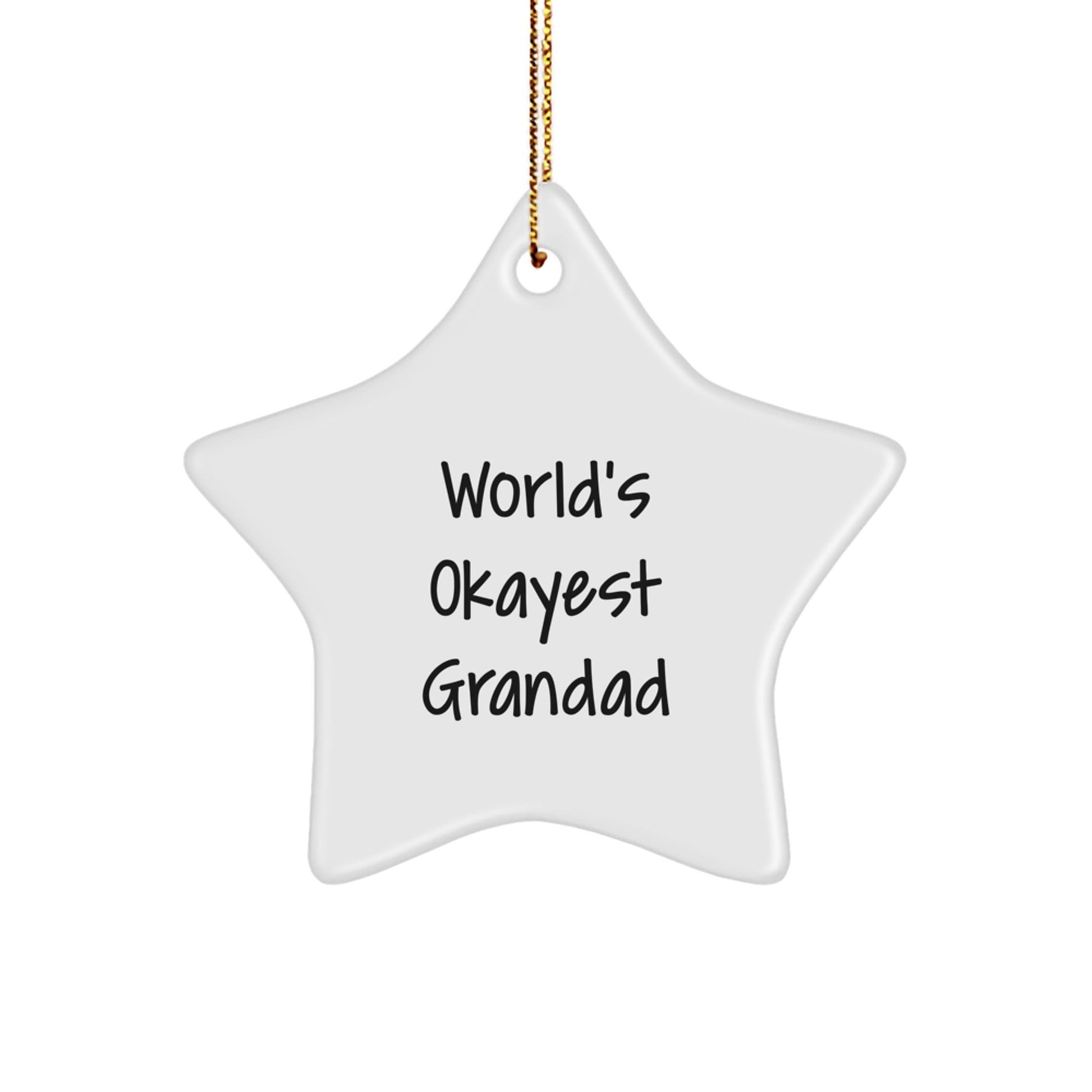 World's Okayest Grandad Star Ornament, Funny Grandad Gifts from Men to Grandad, Christmas Unique Gifts - The Buy Boom